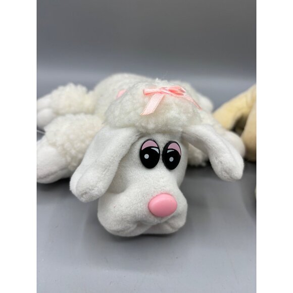 Vtg 80s Pound Puppies White Poodle Beige Puppy Lot of 2 - Picture 2 of 10